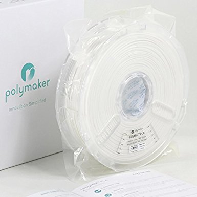 Polymaker PolyMax PLA 3D Printer Filament True White 1.75mm 750g. Jam-Free and 9 Times Stronger Than Regular PLA