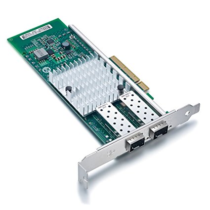 For Intel X520-DA2, 10GbE Converged Network Adapter (NIC), 82599ES Chipset, PCI-E X8, Dual SFP  Port