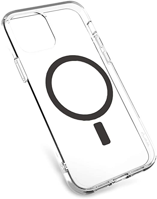 Mous - Transparent Clear Protective Case for iPhone 12/12 Pro - Infinity - Black Pattern - Fully compatible with Apple's MagSafe - Sustainable Packaging