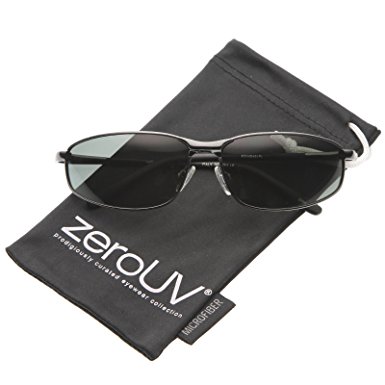 zeroUV - Men's Sport Metal Frame Thick Nose Bridge Polarized Lens Rectangle Sunglasses 63mm