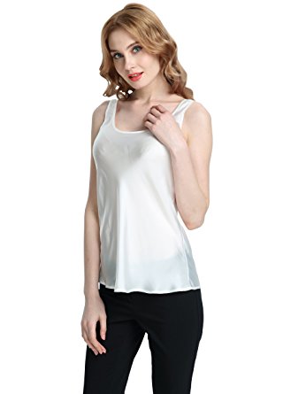 YTUIEKY Women satin low-neck camisole with ruffles