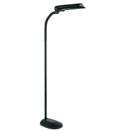 OttLite T81G5T-SHPR 18-watt Wing Shade Floor Lamp, Black