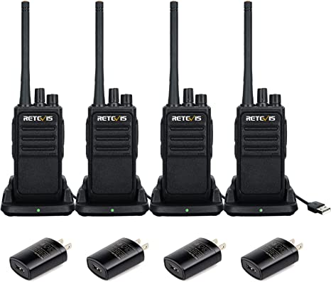 Retevis RT17 Walkie Talkie Long Range, 1200mAh Rechargeable 2 Way Radios, USB Charging Two Way Radio Adults (4 Pack)