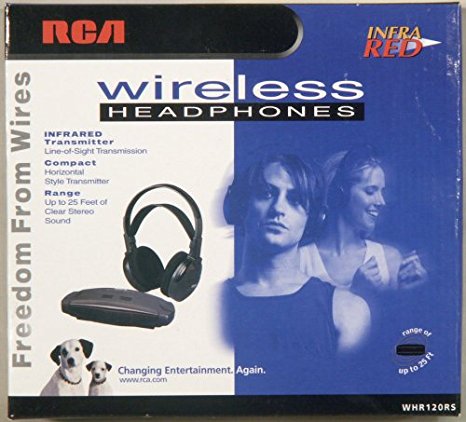 RCA Whr120rs Stereo Infrared Wireless Headphones w/ Wide Angle Transmitter