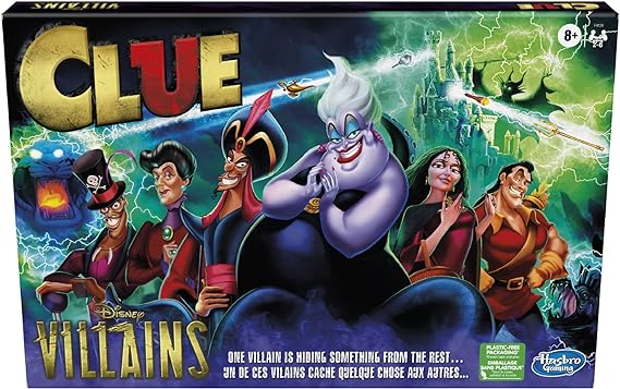 Clue: Disney Villains Edition Game, Board Game for Kids Ages 8 , Game for 2-6 Players, Fun Family Game for Disney Fans - English (Amazon Exclusive)