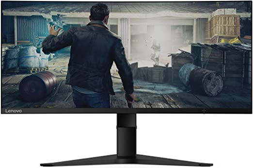 Lenovo G34w-10 34-Inch WQHD Curved Gaming Monitor, 21:9 Ultra-Wide, 3 Side NearEdgeless, 3440 x 1440, AMD FreeSync, 144Hz, HDMI, DP, Adjustable Stand, VESA, 66A1GCCBUS, Black