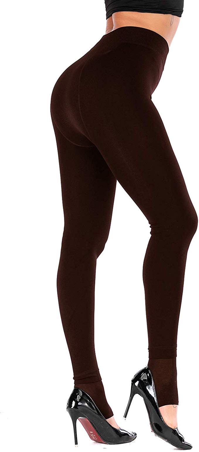 NORMOV Warm Fleece Lined Leggings for Women Winter High Waisted Stretchy Thermal Tights
