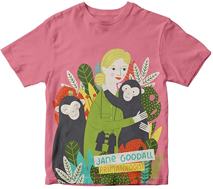 Piccolina Girl's Trailblazer Short Sleeve T Shirt- Jane Goodall
