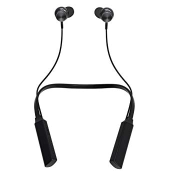 Bluetooth Earbuds, Wireless Neckband Headphones with Microphone HD Stereo In Ear Sport Earphones CVC6.0 Noising Cancelling Headset Magnetic（7-10 Hours Playing Time）for iPhone PC Android (Black)