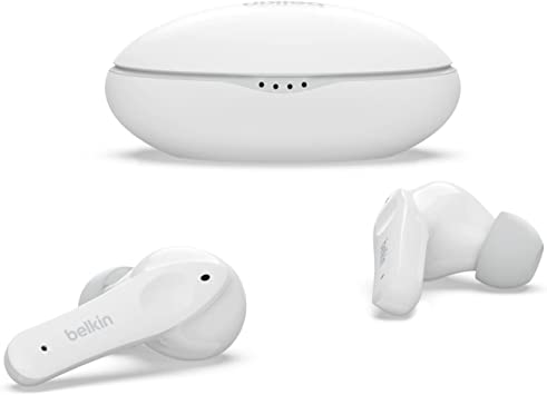 Belkin SOUNDFORM Nano, True Wireless Earbuds for Kids, 85dB Limit for Ear Protection, Online Learning, School, IPX5 Sweat and Water Resistant, 24 Hours Play Time for iPhone, Galaxy, Pixel and More