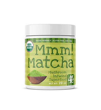 Mmm! Matcha Superfood Powder with Lions Mane Mushroom - Ceremonial Grade Green Tea Powder for Energy, Focus and Antioxidant Rich – Cognitive and Nootropic Supplement –20oz 30 Servings