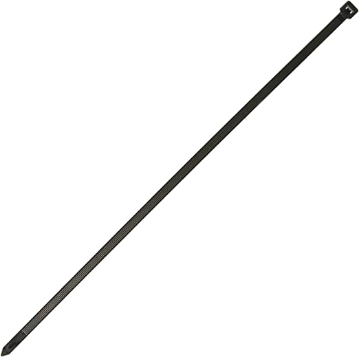 South Main Hardware 848212 18-in, 50-Pack, 175-lb, Standard Nylon Cable Tie, Black UV, 50 Piece