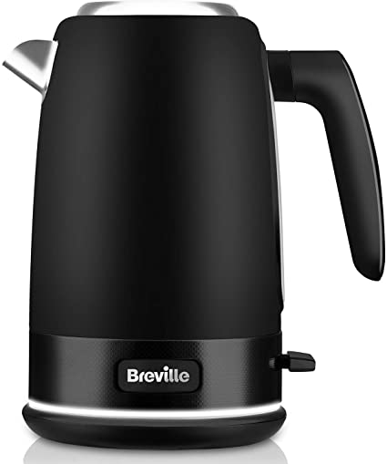 Breville VKT143 New York Collection Jug Kettle, 3 KW Fast Boil, 1.7 Litres, Matt Black Stainless Steel