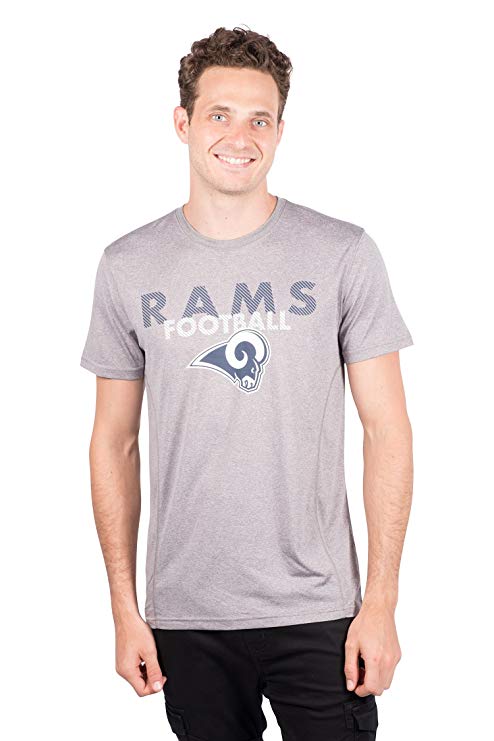 Icer Brands NFL Men's T-Shirt Athletic Quick Dry Active Tee Shirt, Gray