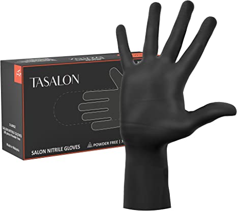 TASALON Black Nitrile Gloves 100 Count, 5 Mil, Disposable Black Gloves, Textured, Multipurpose Gloves for Cleaning, Food-Safe