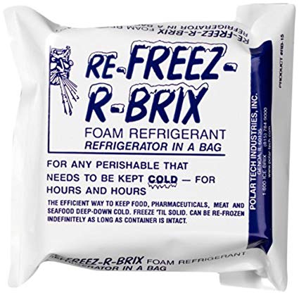 Polar Tech RE-FREEZ-R-BRIX RB28 Foam Refrigerant Packs, 28oz Capacity (Case of 6)