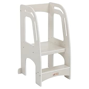 ECR4Kids Chef's Helper Kitchen Tower, Step Stool, White Wash