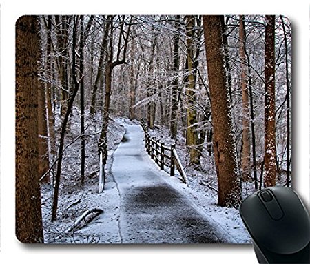 winter path Custom Oblong Mouse Pad Rectangle Gaming Rubber Mousepad -UCFO0707L012
