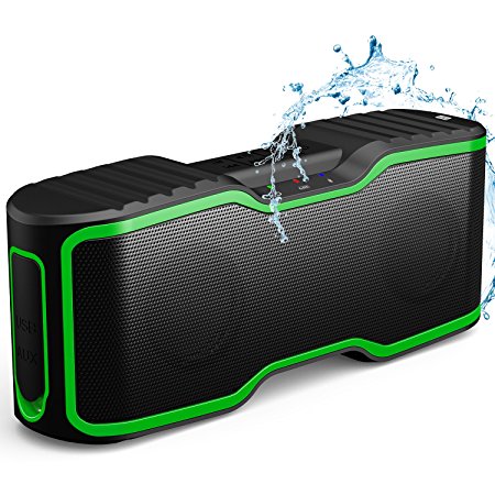 Bluetooth Speakers, AOMAIS SPORT II Portable Wireless Outdoor Waterproof IP67 Bluetooth 4.0 Speaker:Strong Subwoofer with 20w Bass,Stereo-Pairing Funktion,Build-in Mircrophone, for iPhone7/Mobile phone/Tablet/PC/Laptop(green)