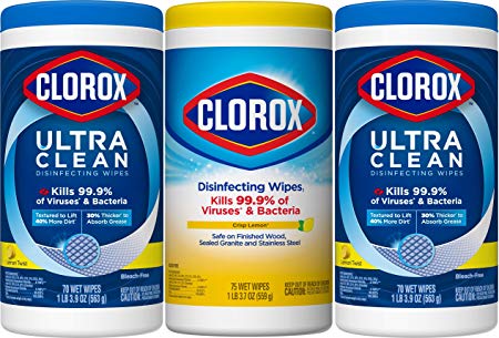 Clorox Disinfecting Wipes Plus Clorox Ultra Clean Disinfecting Wipes, Value Pack - 3 Pack
