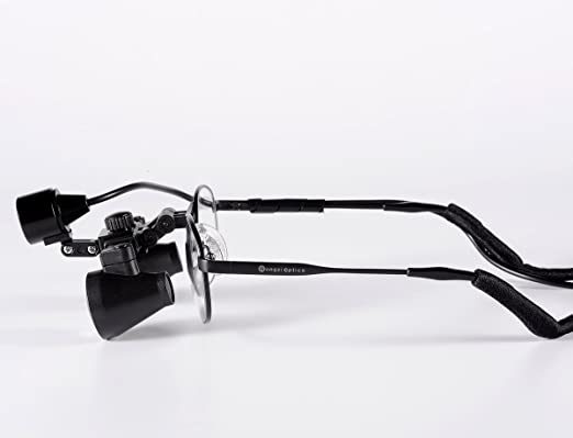 Songzi Optics 2.5X 3X 3.5X Optional Titanium Frame Binocular Dental Surgical Loupes with Led Headlight (Working Distance :(440-540 mm) L, Magnification:3X)
