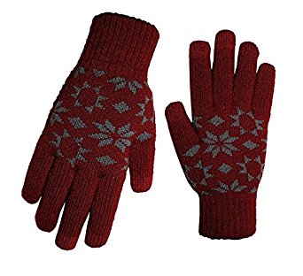 Holly Knitted Jacquard Touchscreen Gloves for Smartphones & Tablets, Small, Medium and Large