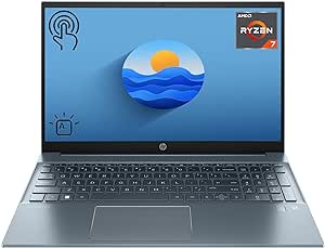 HP Latest Pavilion 15z Laptop, 15.6" FHD Touchscreen, AMD Ryzen 7 7730U (Beats i7-1355U), 32GB RAM, 1TB SSD, Webcam, HDMI, Backlit Keyboard, Fingerprint Reader, Wi-Fi 6, Windows 11 Home, Blue