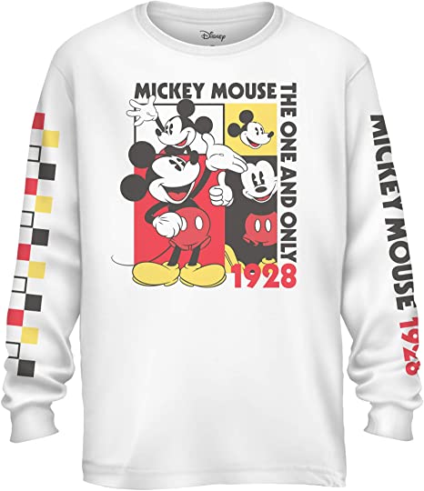 Disney Mickey Mouse 1928 Modern Mouse Box Tee Disneyland Adult Long Sleeve T-Shirt