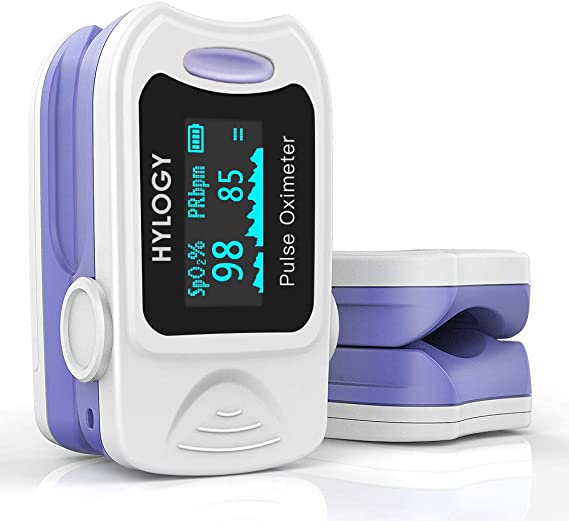Hylogy Digital Pulse Oximeter OLED Display Measures Levels of Oxygen In the Blood SpO2 and Pulse Frequency, Operated with a Single Button, Easy to Use at Home.