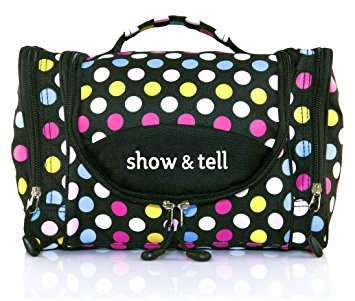 Cosmetic Bag - MakeUp Organizer - Lightweight Hanging Toiletry Travel Bag with Multiple Compartments in Polka Dot, Durable, Stylish & Fun