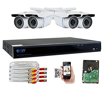 GW Security 8 Channel CCTV 5MP (2.5X 1080P) Security Surveillance DVR System with 4 x Super 5.0MP HD 1920p (2592TVL) Weatherproof Security Cameras,110ft IR Night Vision,2TB HDD