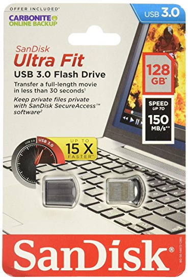 Sandisk Ultra Fit USB3.0 128GB Flash Memory Card (SDCZ43-128G-A46)