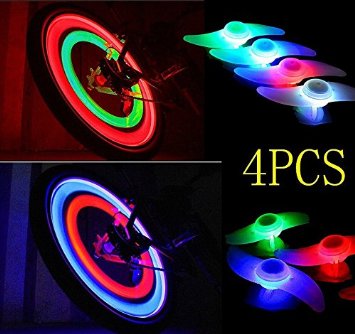 FORSUN LED Bicycle Wheel Spoke Bulb Red Blue Green and Multi-color Pack of 4