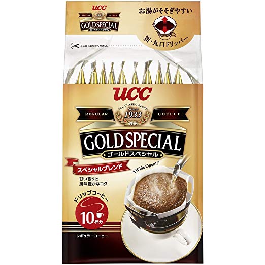 UCC Gold Special Drip Coffee - Special Blend, 10 x 0.3 oz. (8g) Single-Use Personal Drip Coffee Packets