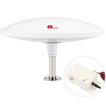 1byone Omni-directional Amplified Marine Antenna with Stainless Steel Base