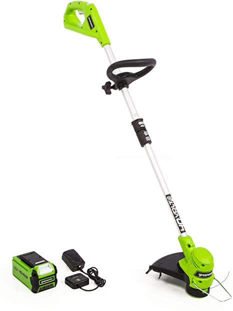 Greenworks 2111702 40-Volt 12-Inch String Trimmer with 2.0 Ah Battery and Charger Included