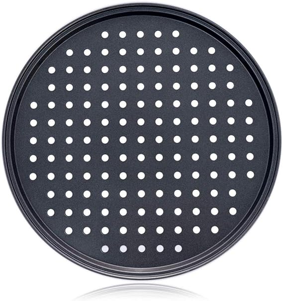 Alices 13 Inch/32CM Nonstick Carbon Steel Pizza Tray Pizza Bakeware Pizza Pan Perforated Round for Home Kitchen