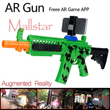 AR Games Gun Augmented Reality Bluetooth Game Controller with Cell Phone Stand Holder Portable and Eco-Friendly AR Toy with 360° AR Games for iPhone Android (L Green)