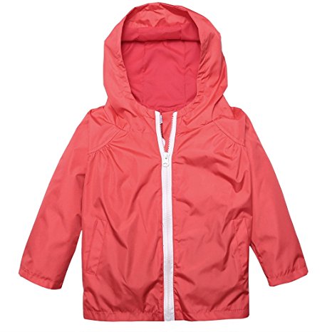 BELLE-LILI Kids Lightweight Waterproof Hooded Jacket Raincoat Hoodies with Pockets