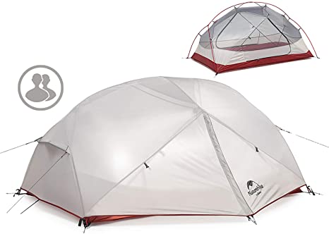 Mongar 2 3 Person Dome Tents 210T Double Layer Rainproof Tent with Carry Bag for Outdoor Camping Travel Beach 3 Season Tent NH18M010-J