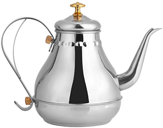 Tea Kettle Stainless Steel Teapot Gooseneck Coffee Kettle with Tea Filter 1.2L - Heat Up with Fire/Induction Cooker