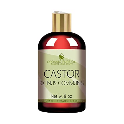 Pure Castor Oil - 8 oz w/ Dispense Cap - 100% Pure, Natural, Non-GMO, Organic Sourced, Hexane-Free, Vegan Carrier Oil - Promotes Hair Growth, Conditions - Skin, Hair, Lashes, Brows, Cuticles & More