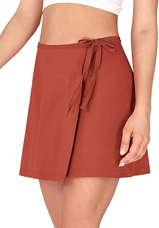 ODODOS Wrap Skorts for Women Built-in Shorts High Waist Tennis Skirts with Pockets for Casual Athletic Golf