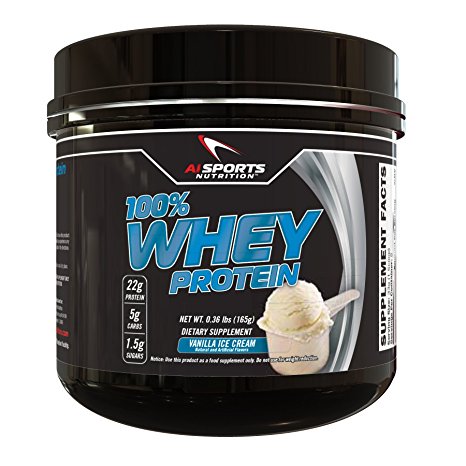 100% Whey Vanilla Ice Cream Protein Powder by AI Sports Nutrition | 100% Whey Protein Powder (5 Servings) Amazing Vanilla Ice Cream Flavor
