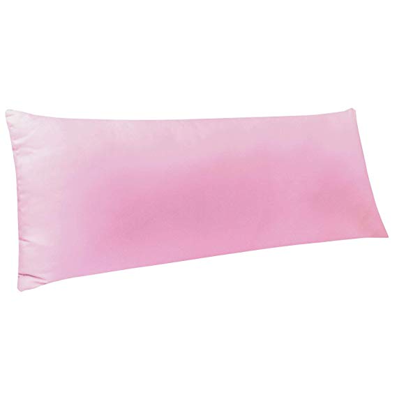 NTBAY Body Pillow Cover, Pillowcases, 100% Brushed Microfiber, Soft and Cozy, Envelope Closure, for Adults Pregnant Women, 20" x 54", Pink