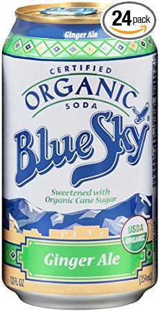 Blue Sky Organic Soda (Ginger Ale, 12-Ounce Cans, Pack of 24)