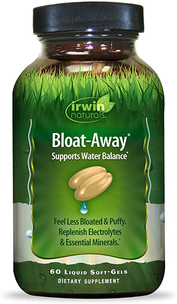 Irwin Naturals Bloat-Away - Water Balance Support - Replenish Electrolytes & Essential Minerals - 60 Liquid Softgels