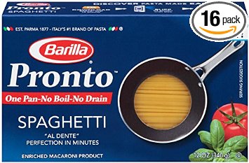 Barilla Pronto Pasta, Spaghetti, 12 Ounce (Pack of 16)