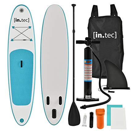 [in.tec] SUP Paddle Board Surfboard Stand-Up Board Inflatable Board 305 x 71 x 10cm Turquoise