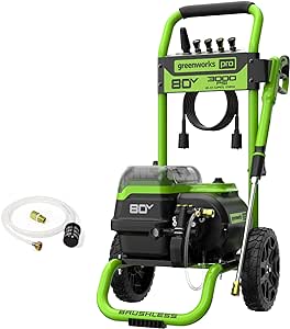 Greenworks 80V 3000 PSI Dual-Port Pressure Washer (2.0 GPM), Tool-Only, Powerful Enough to Remove Pesky Dirt and Grime on Siding, Fences, Patios, Driveways, and Sidewalks